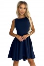  397-2 Elegant dress with a longer back - navy blue 