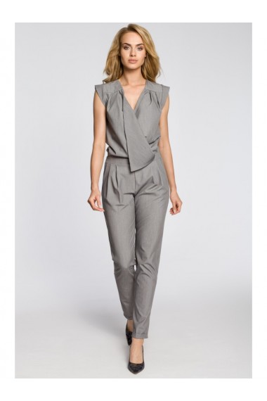 M196 Jumpsuit bez piedurknēm, drapēts kombinezons - pelēks