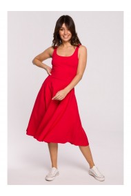 B218 Pieguļoša kleita bez piedurknēm - sarkana