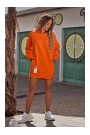 M676 Пуловер-туника на молнии - оранжевый