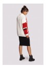 BK094 Colourblock Кардиган на молнии с воротником - модель 1
