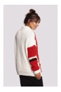 BK094 Colourblock Кардиган на молнии с воротником - модель 1