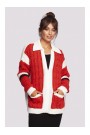 BK094 Colourblock Кардиган на молнии с воротником - модель 1