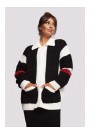 BK094 Colourblock Кардиган на молнии с воротником - модель 2