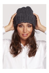 BK100 Cepure ar kapuci un rievotu apakšmalu - grafīta krāsā