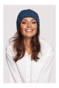 BK100 Cepure ar kapuci un rievotu apakšmalu - okeāna zilā krāsā