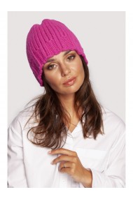 BK100 Cepure ar kapuci un rievotu aploku - rozā krāsā