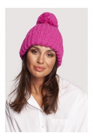 BK101 Cepure ar cepuri un bumbuli - rozā krāsā