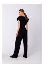 S339 Jumpsuit ar šķeltu izgriezumu - melns