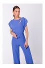 S339 Jumpsuit ar šķeltu izgriezumu - zils