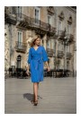 S340 Wrap flared dress - blue