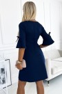  217-8 NEVA Trapezoidal dress with flared sleeves - dark blue 