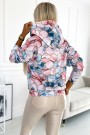  390-3 Kangaroo hoodie - golden hexagons and pink and blue marble 