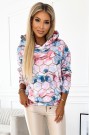  390-3 Kangaroo hoodie - golden hexagons and pink and blue marble 