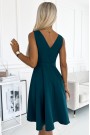  478-3 MAYA Dress with longer back, neckline and belt - green 