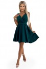  478-3 MAYA Dress with longer back, neckline and belt - green 