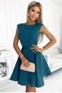  442-2 Flared dress with small sleeves - sea color 