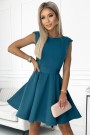  442-2 Flared dress with small sleeves - sea color 
