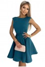  442-2 Flared dress with small sleeves - sea color 