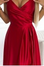  299-14 CHIARA elegant satin maxi dress with straps - red color 