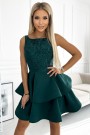 205-4 LAURA flared dress with lace - green 