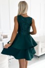  205-4 LAURA flared dress with lace - green 