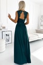  211-6 LEA long dress with lace neckline - green 