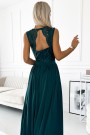  211-6 LEA long dress with lace neckline - green 