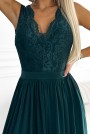  211-6 LEA long dress with lace neckline - green 