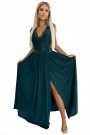  211-6 LEA long dress with lace neckline - green 