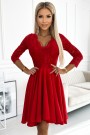  210-16 NICOLLE - dress with lace neckline and longer back - red 