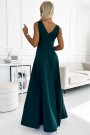  246-5 CINDY long elegant dress with a neckline - green 