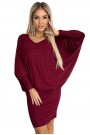  402-4 Bat dress with a neckline - burgundy color with glitter 