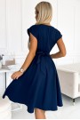  348-6 SCARLETT - flared dress with a neckline - dark blue 