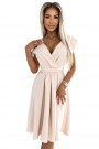  348-7 SCARLETT - flared dress with a neckline - beige colour 