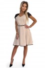  254-3 SILVIA Dress with lace inserts - beige 
