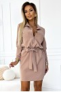  284-2 CAMILLE Shirt dress with pockets - beige 