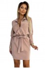  284-2 CAMILLE Shirt dress with pockets - beige 