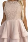  205-5 LAURA flared dress with lace - beige colour 