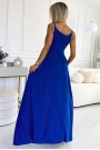  299-17 CHIARA elegant maxi dress with straps - blue with glitter 