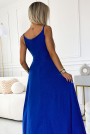  299-17 CHIARA elegant maxi dress with straps - blue with glitter 