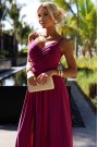  299-19 CHIARA elegant long maxi dress with straps - fuchsia with glitter 
