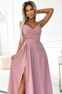  299-16 CHIARA elegant maxi dress with straps - dirty pink 