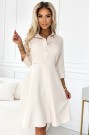  286-7 SANDY Flared shirt dress with a belt - beige 