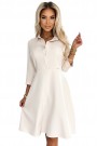  286-7 SANDY Flared shirt dress with a belt - beige 