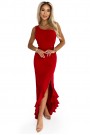  317-4 One shoulder long dress - red 