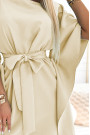  287-28 SOFIA Butterfly dress with a binding at the waist - beige 