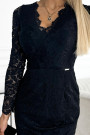  170-13 Lace dress with neckline - black 