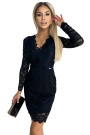  170-13 Lace dress with neckline - black 