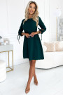  195-11 ALICE Trapeze dress with bows - green 